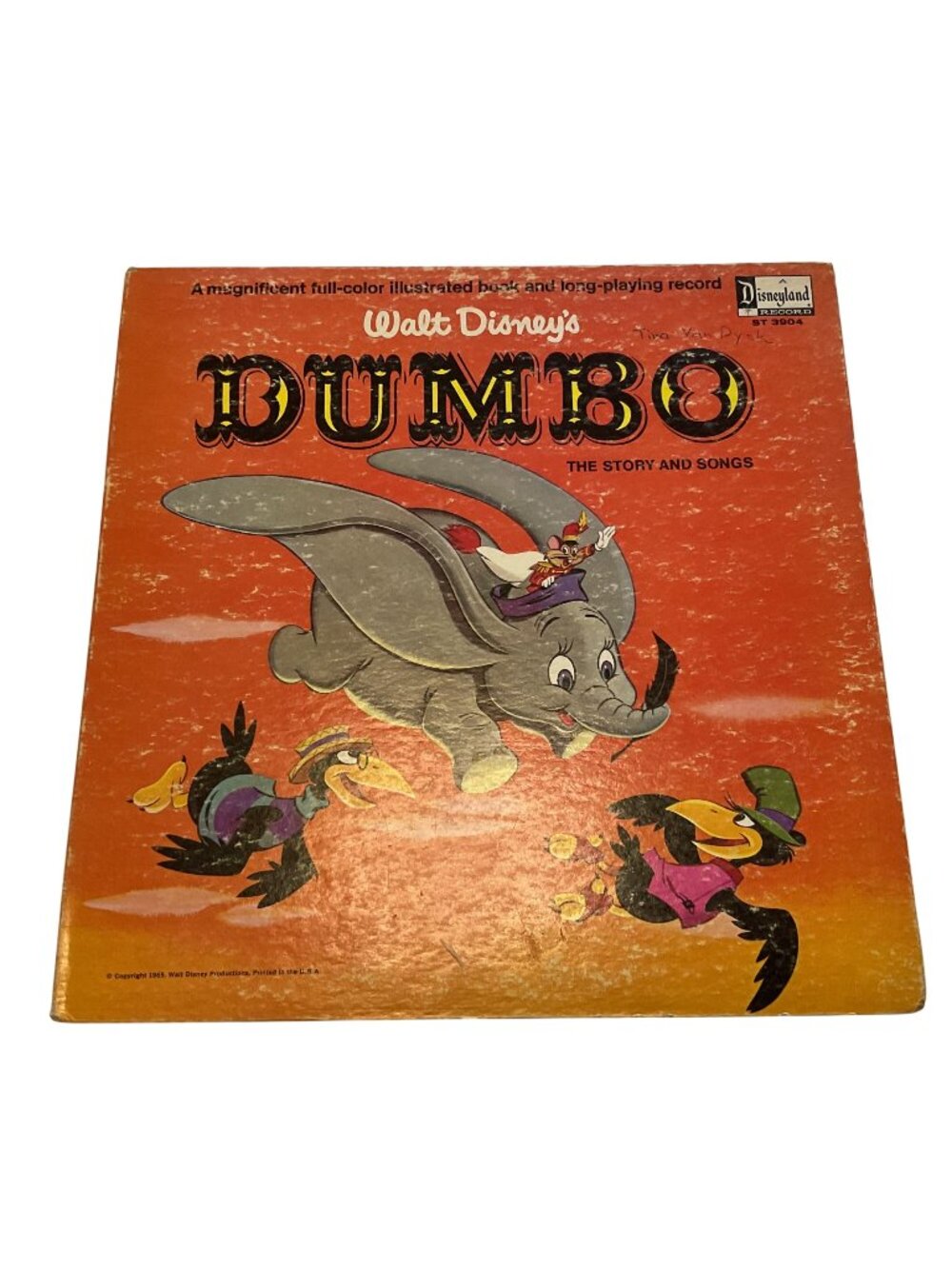 Vtg Walt Disneys Dumbo Story & Songs LP Record ST-3904 Disneyland 1965